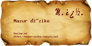 Mazur Őzike névjegykártya